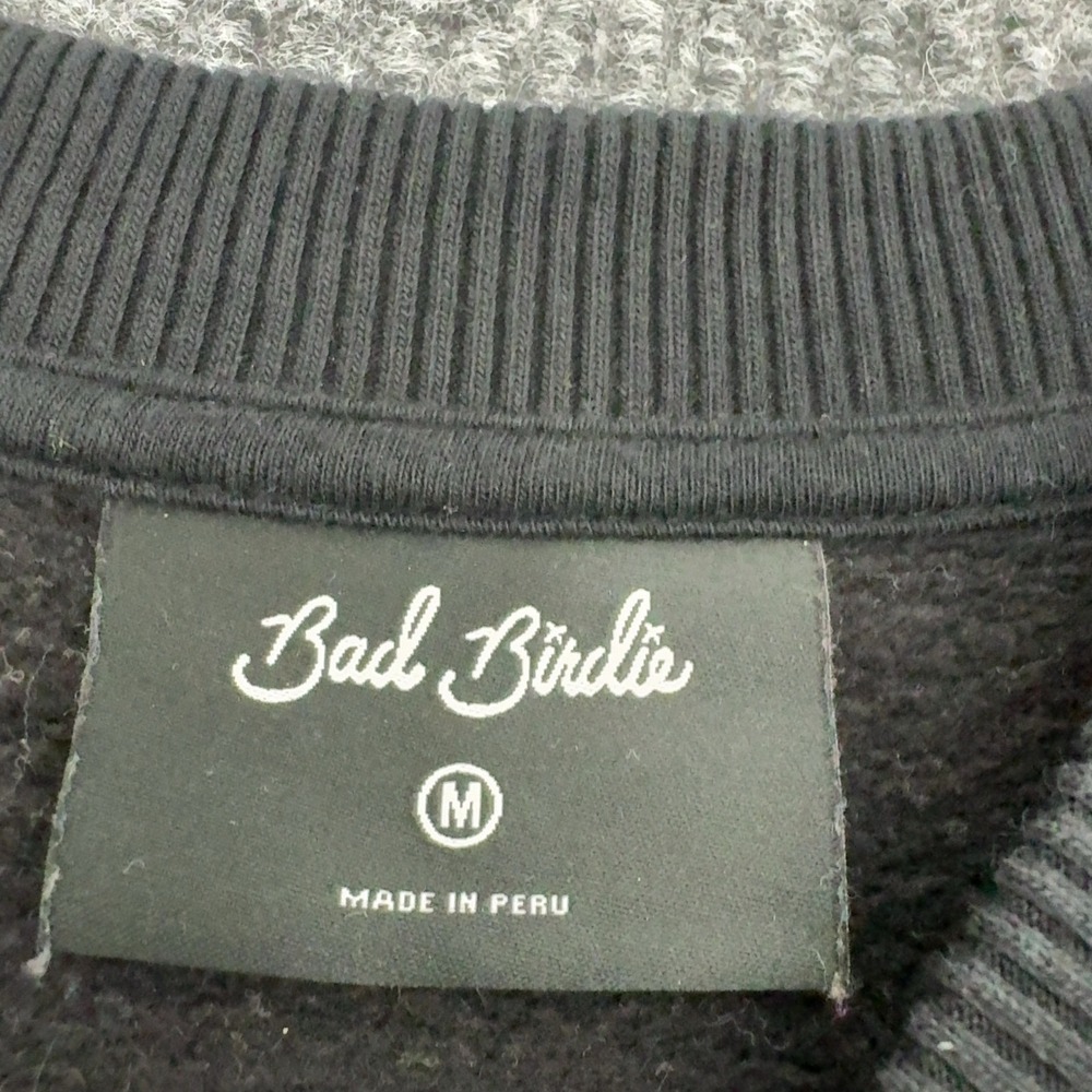 Bad Birdie Sweatshirt Womens M Black Cotton Embroidered Crewneck Streetwear - Picture 4 of 8